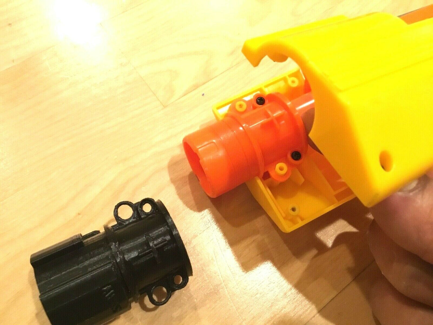Extended Barrel Muzzle Brake Plate Adapter ONLY For Nerf Alpha Trooper Any Color