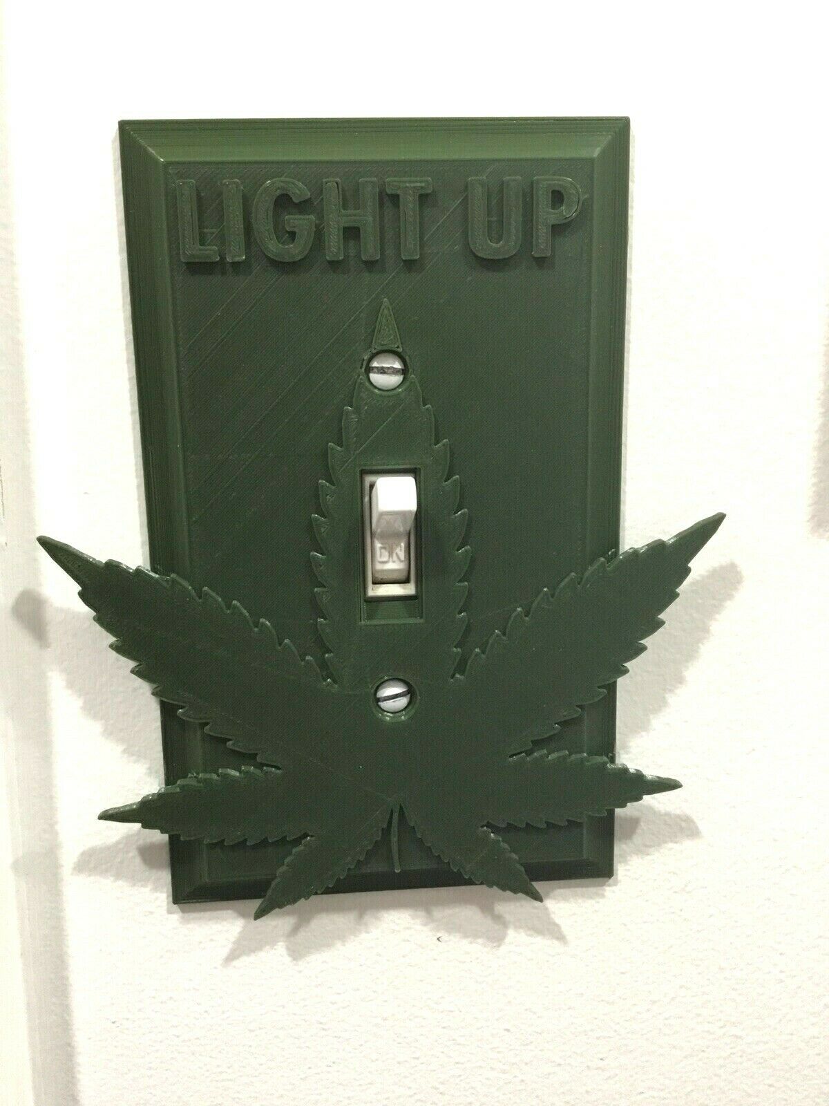 Marijuana Weed Pot Light-Up Light Switch Outlet Cover Plate Face - 420 Cannabis