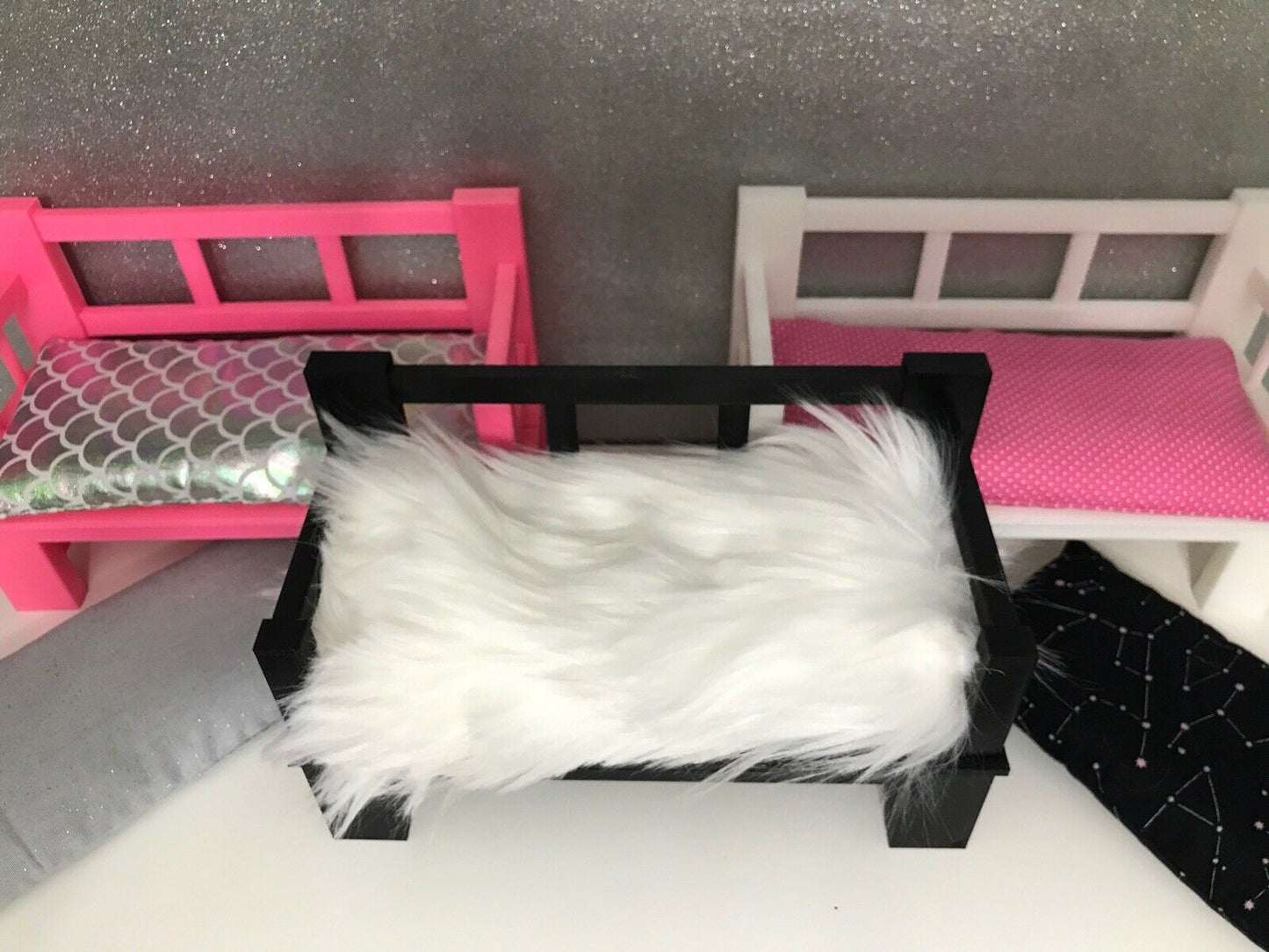 SSWI Custom Doll House Doll Bench With Cushion & Pillows Couch Chair Dolls Dream