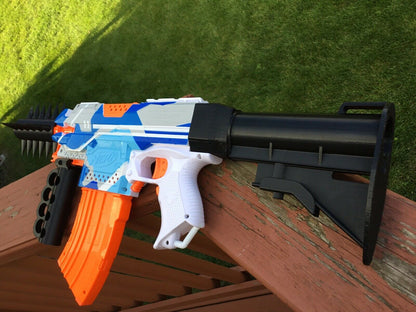 SSWI Nerf Compatible Mod Large AR Shoulder Buttstock Stock - Any Color - Snap On