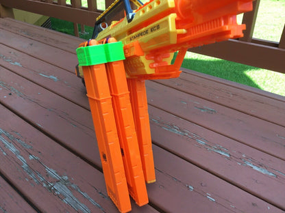 SSWI MAGAZINE MOD DUAL 2 CLIP HOLDER For NERF TACTICAL RAIL Custom Attachment