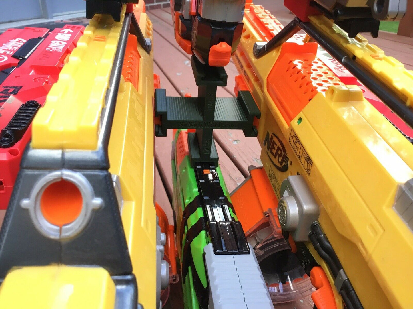 Nerf Compatible SSWI QUAD Tactical Rail Connector Joiner 4 Guns Side by Side
