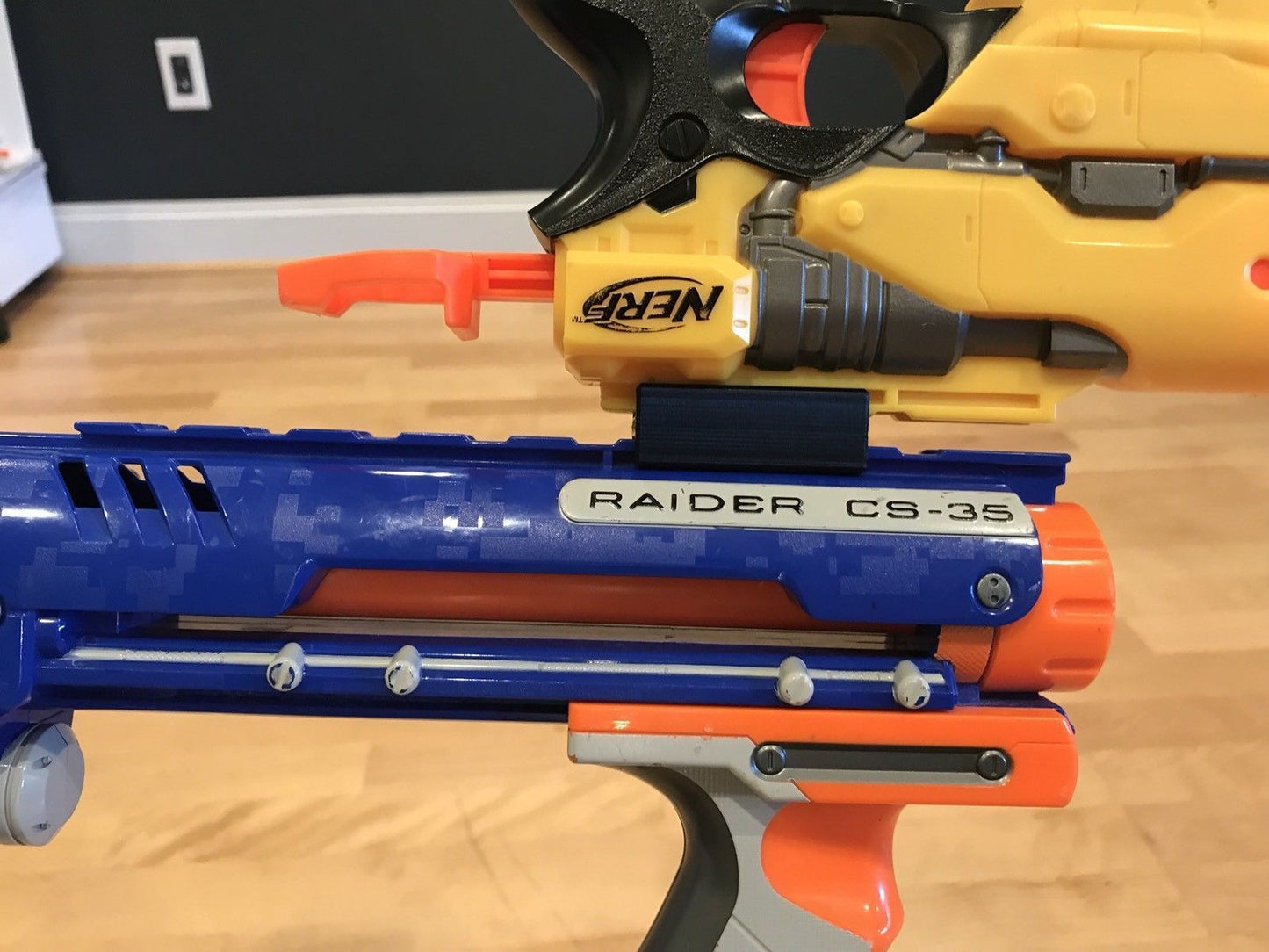 2 Pack Nerf Compatible Tactical Rail Connector Joiner, Connect Two Guns Together
