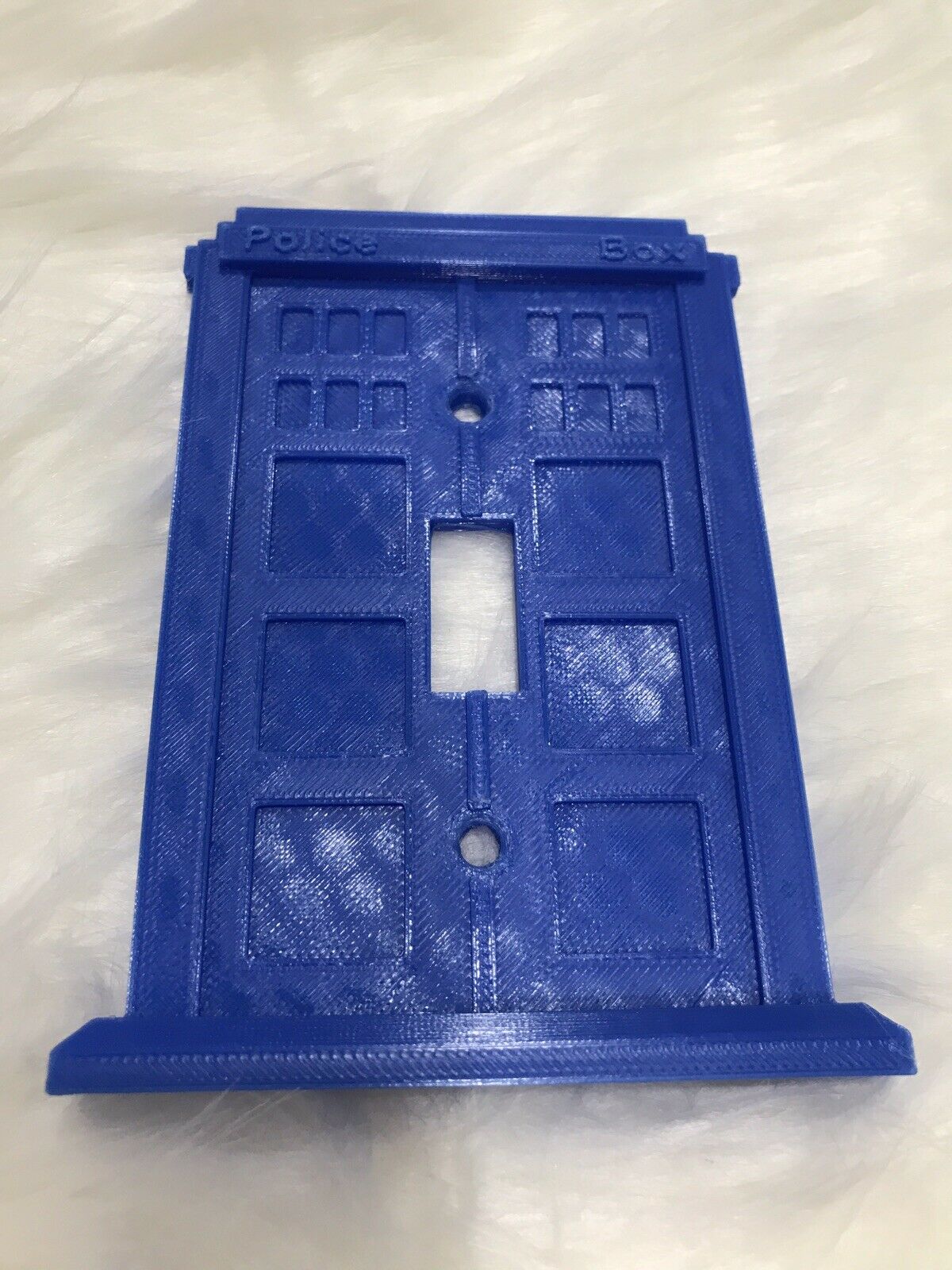 Doctor Who Tardis Light Switch Police Box Phone Booth Cover Plate Face - Blue