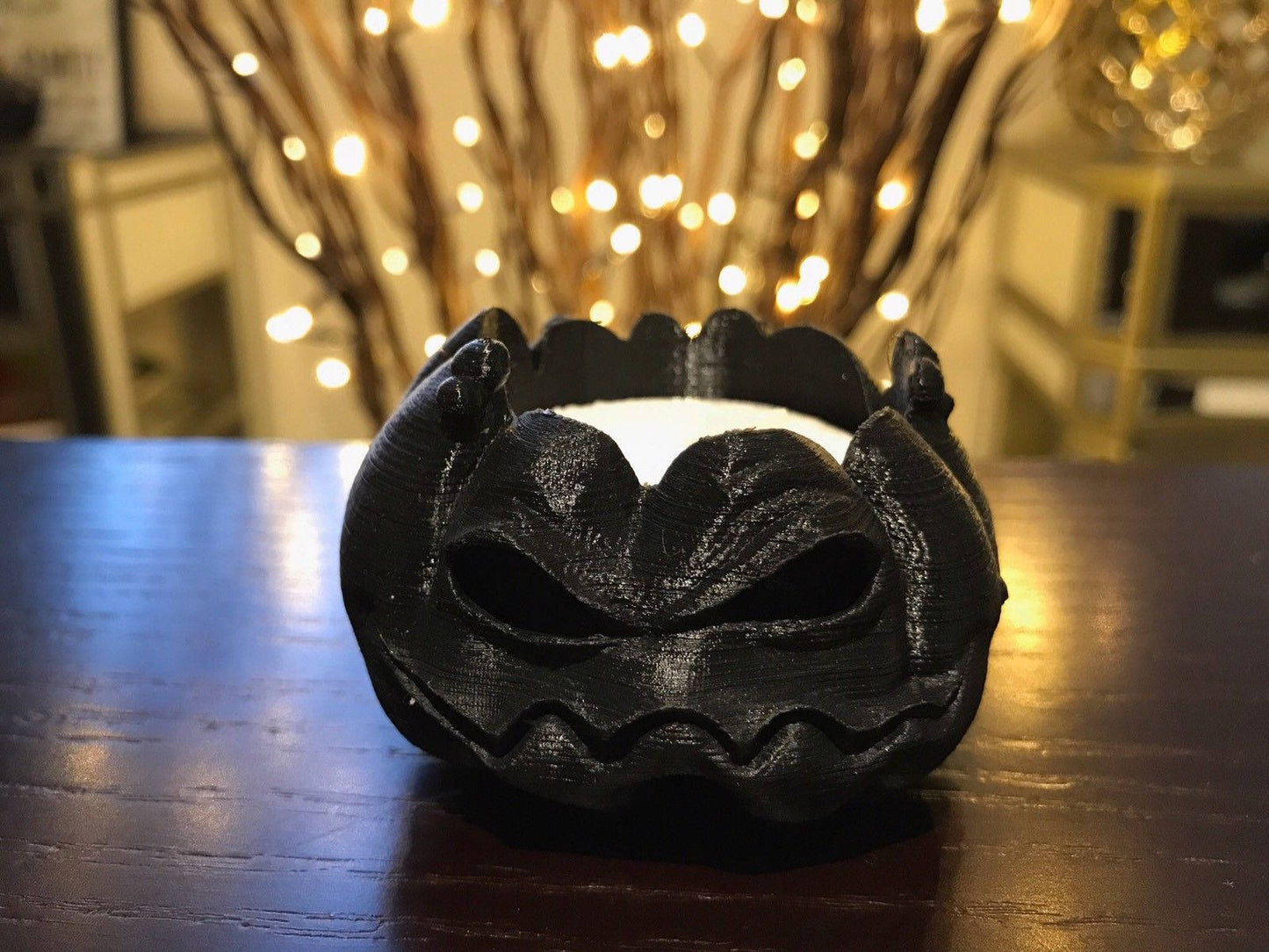 Scary Halloween Tea Candle Pumpkins - Candles Includes, Mad, Sad & Happy