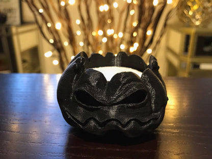 Scary Halloween Tea Candle Pumpkins - Candles Includes, Mad, Sad & Happy