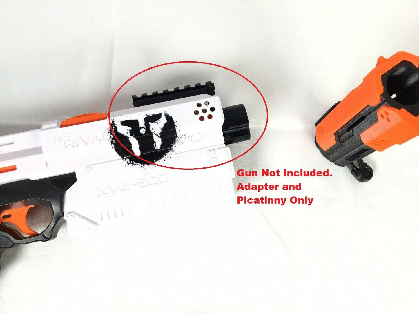 Rival Kronos Extended Muzzle Brake Plate Adapter & Picatinny Rail Nerf Upgrade