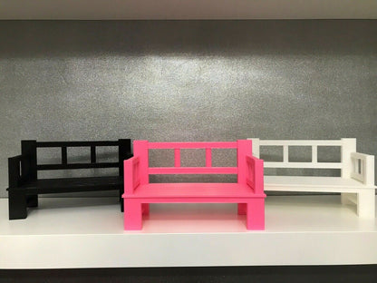 SSWI Custom Doll House Doll Bench With Cushion & Pillows Couch Chair Dolls Dream