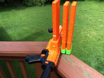 SSWI MAGAZINE MOD DUAL 2 CLIP HOLDER For NERF TACTICAL RAIL Custom Attachment