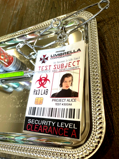 Resident Evil Metal Syringe T-Virus Antidotes Tray ID Clamp Umbrella Corporation