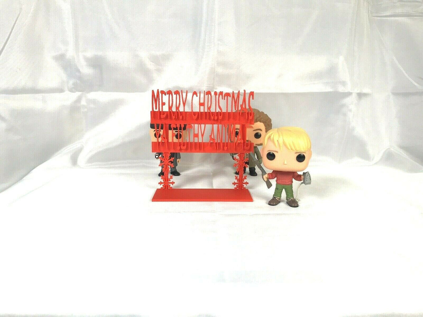 Merry Christmas Ya Filthy Animal Display Sign Stand POP Wobblers Collectibles