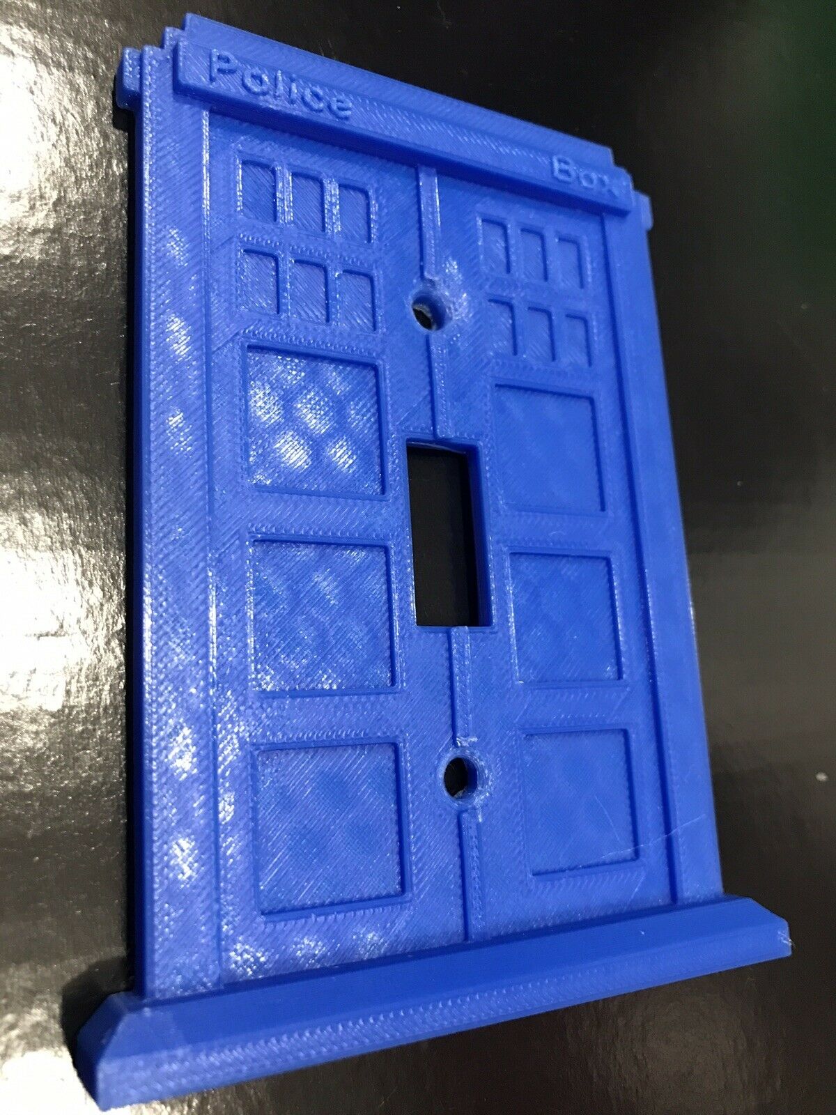 Doctor Who Tardis Light Switch Police Box Phone Booth Cover Plate Face - Blue