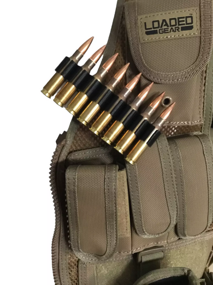 4, 6, 8 or 10 Tactical .7.62 mm or .308 WIN AMMO HOLDER Vest / Belt Clip Rounds