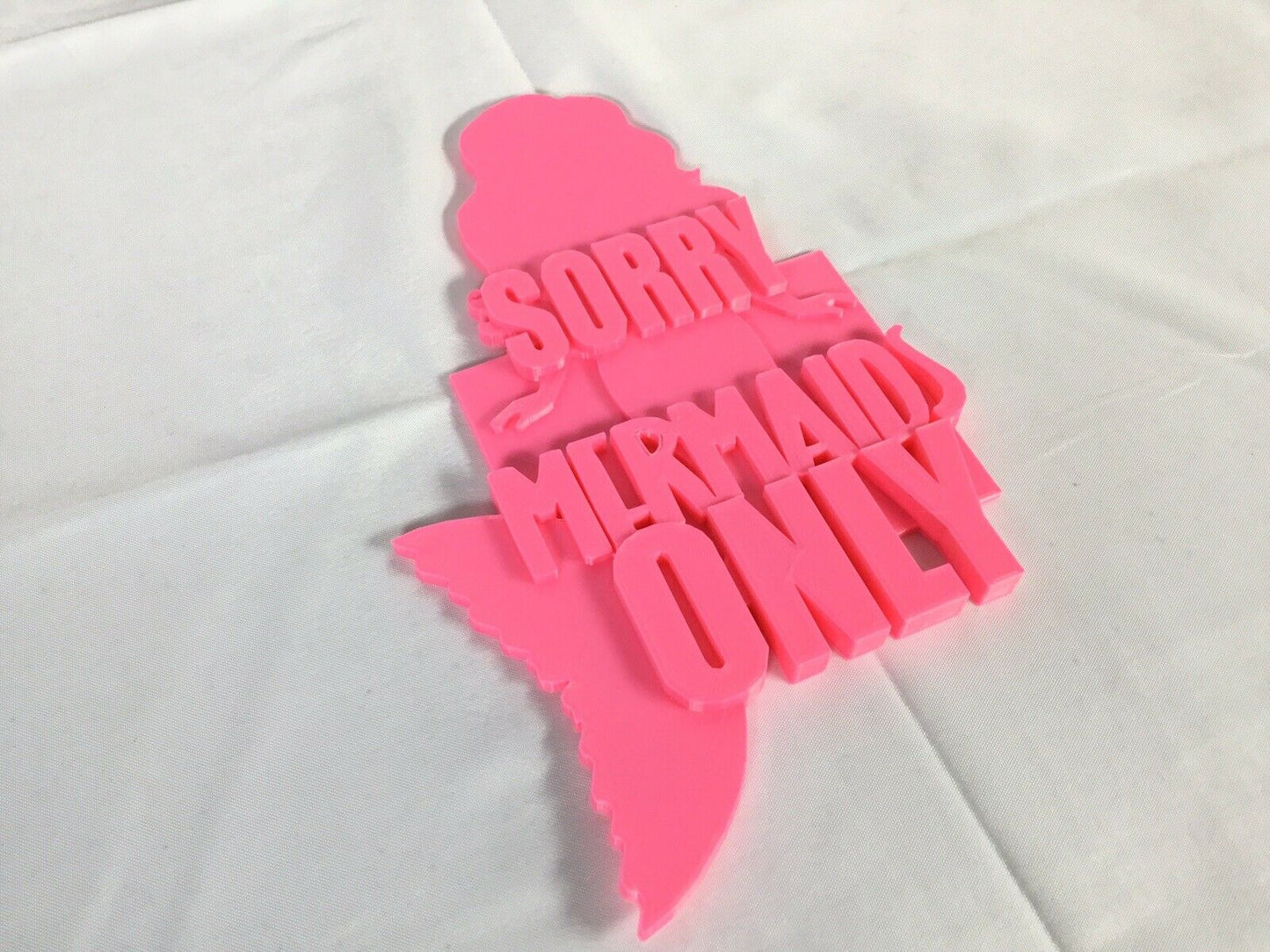 SSWI Girls Sorry Mermaids Only Door / Wall Sign Display - Mermaid Decoration