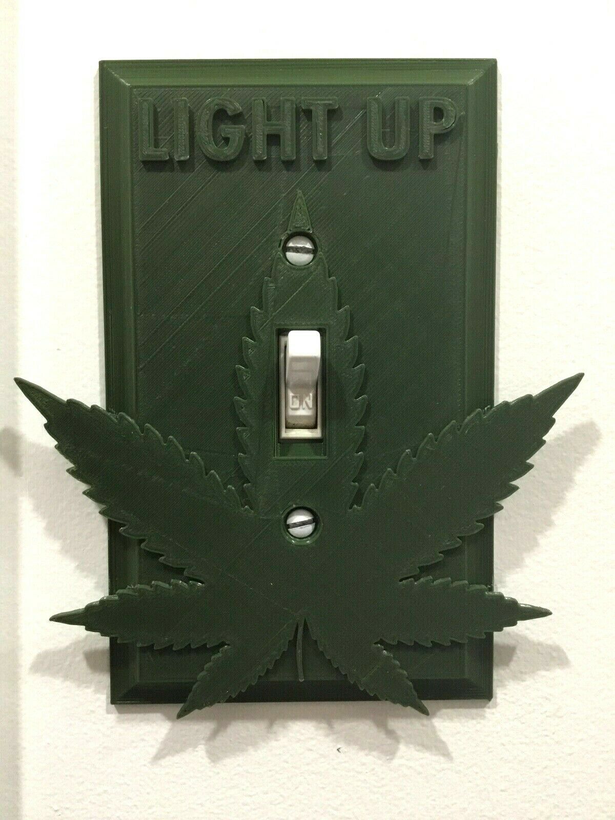 Marijuana Weed Pot Light-Up Light Switch Outlet Cover Plate Face - 420 Cannabis