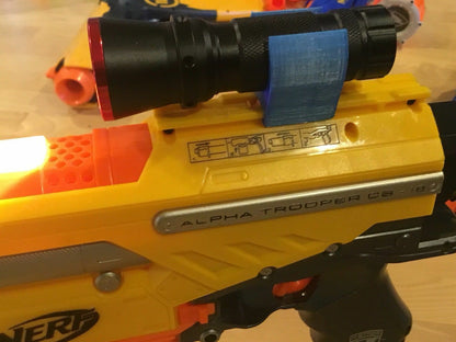 Nerf Compatible Flashlight Rail Mount Unit and LED Flash Light (Combo) Any COLOR