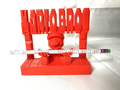 Mario Brothers Display Sign Stand Phone / Pen Holder POP Wobblers Mario Bros
