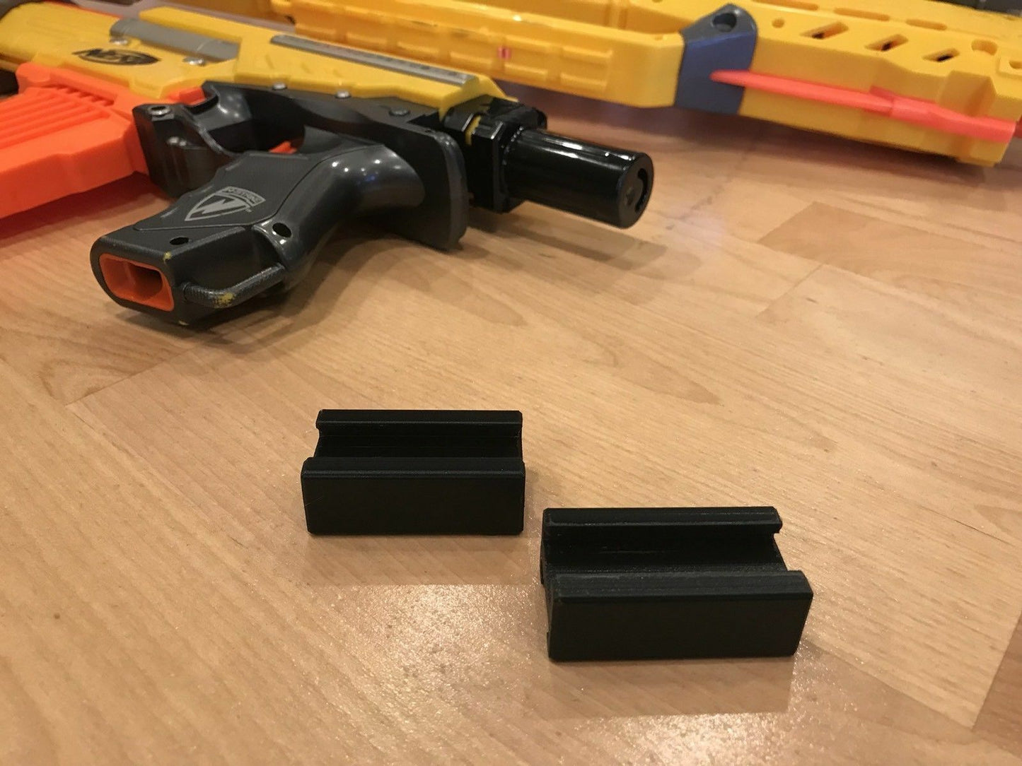 2 Pack Nerf Compatible Tactical Rail Connector Joiner, Connect Two Guns Together