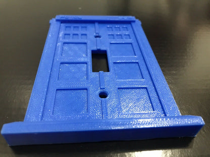Doctor Who Tardis Light Switch Police Box Phone Booth Cover Plate Face - Blue