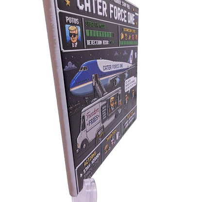 Cater Force One Trump Political Humor 6x6 Ceramic Art Tile Display Sign W/ Easel