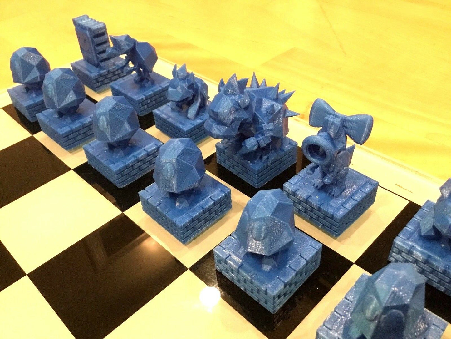 Large Custom Super Mario 64 Chess - Mario Peach Bowser Yoshi Goomba Birdo Toad