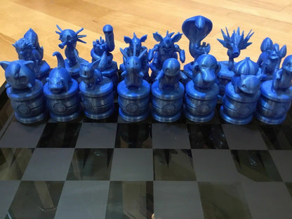 Pokemon Chess Set Squirtle, Pikachu, Mew, Charmander, Pokeball, Bulbasaur Ver 2.