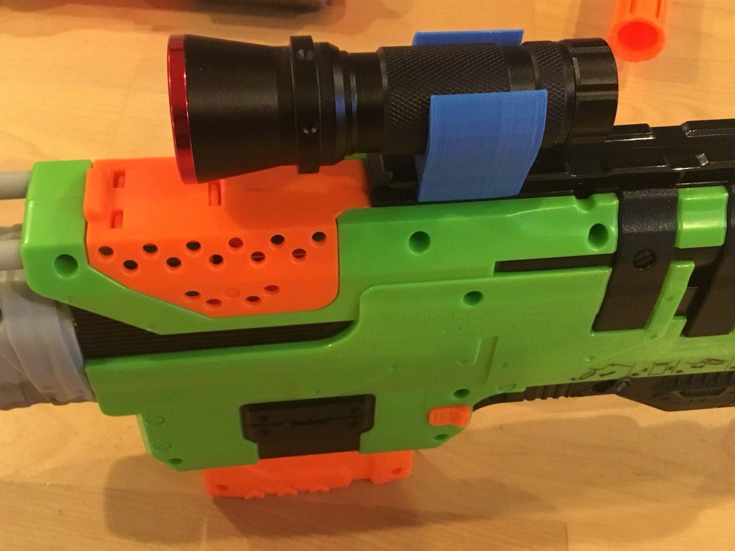 Nerf Compatible Flashlight Rail Mount Unit and LED Flash Light (Combo) Any COLOR