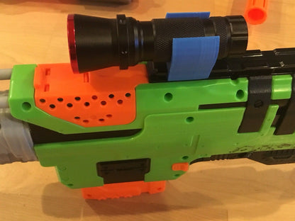 Nerf Compatible Flashlight Rail Mount Unit and LED Flash Light (Combo) Any COLOR