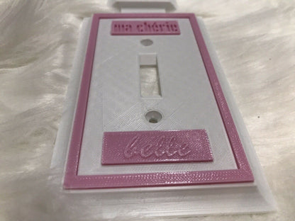 Ma Cherie Belle Perfume Light Switch Plate for the Makeup Room / Girl Cave