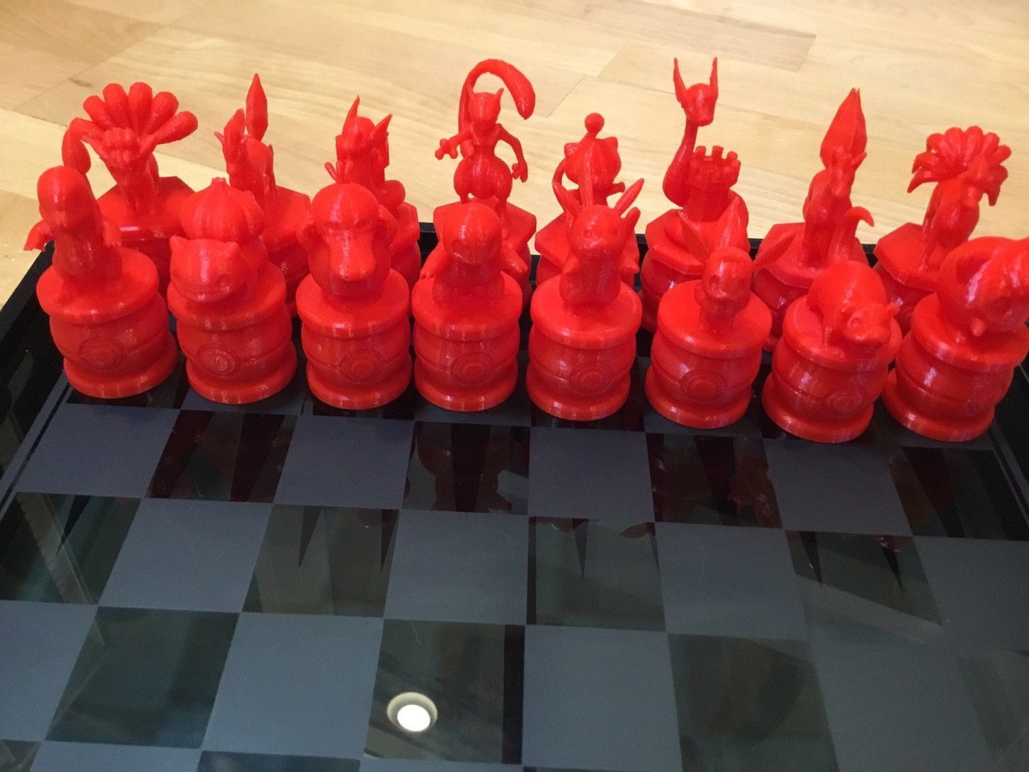 Pokemon Chess Set Squirtle, Pikachu, Mew, Charmander, Pokeball, Bulbasaur Ver 2.