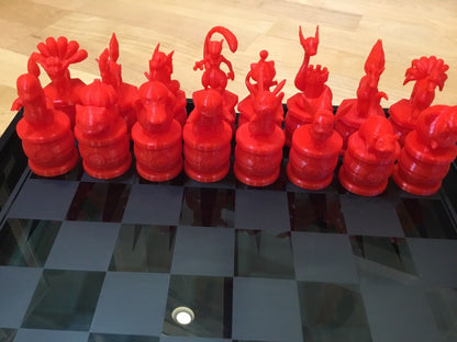 Pokemon Chess Set Squirtle, Pikachu, Mew, Charmander, Pokeball, Bulbasaur Ver 2.