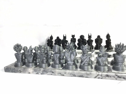 Dragon Ball Z FAN ART Chess Set Goku, Broly, Vegeta Gohan Krillin DragonBall DBZ