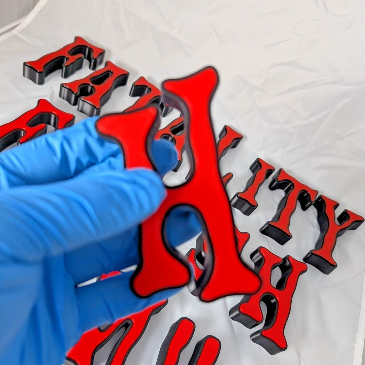 3D Printed Fatality Finish Him Sign Red Black Gamer Room Arcade Wall Decor