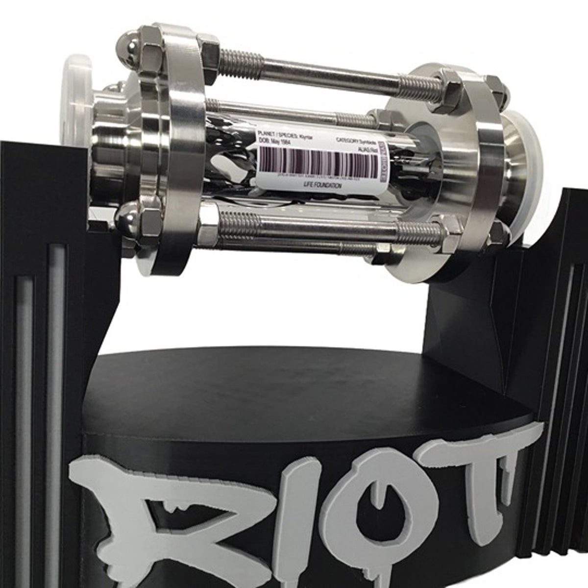 RIOT Symbiote Specimen Containment Vial w/ Custom 3D Display Stand Cosplay Prop