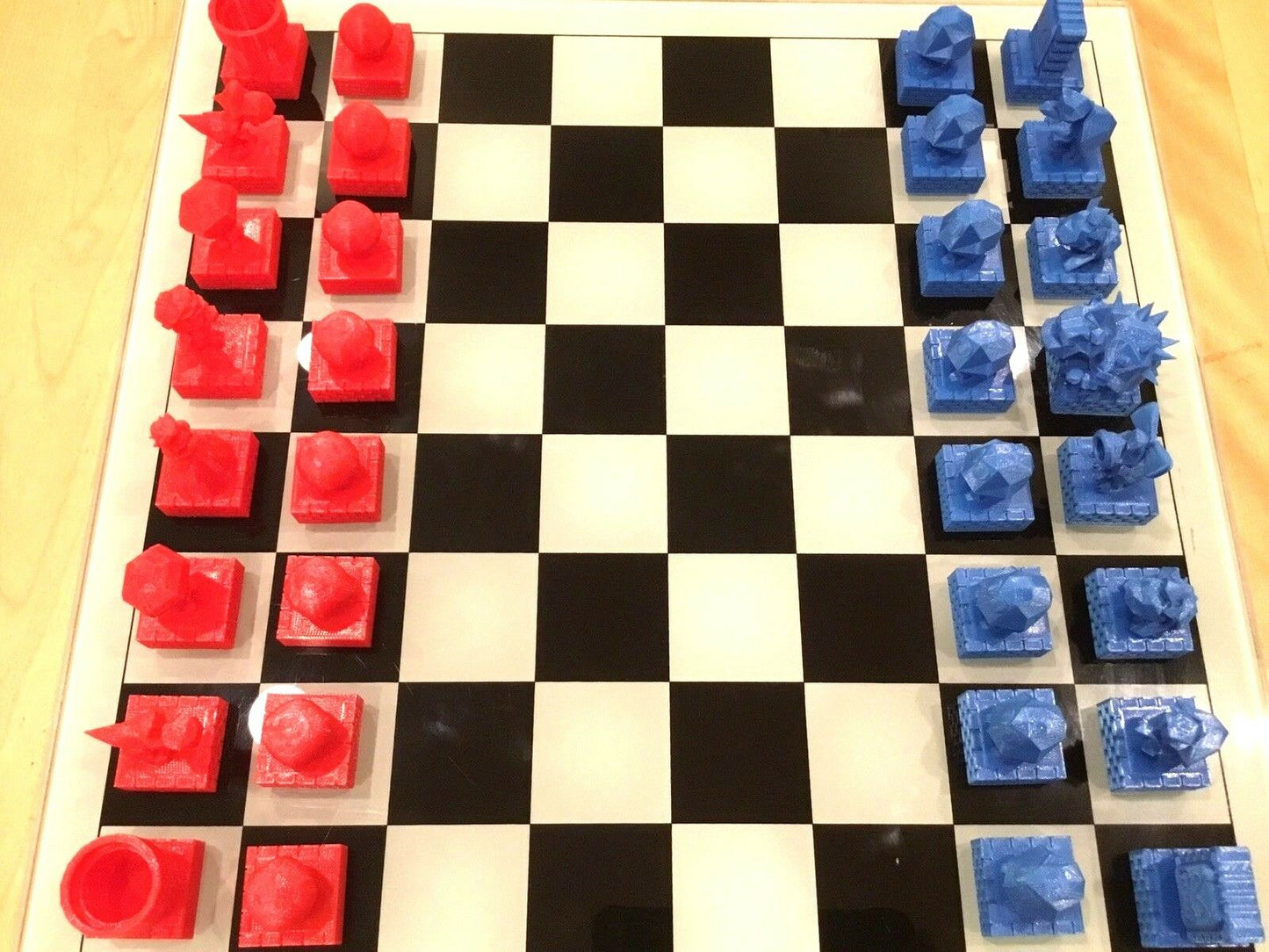 Large Custom Super Mario 64 Chess - Mario Peach Bowser Yoshi Goomba Birdo Toad
