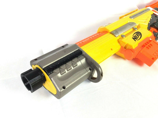 Extended Barrel Muzzle Brake Plate Adapter ONLY For Nerf Alpha Trooper Any Color