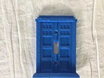 Doctor Who Tardis Light Switch Police Box Phone Booth Cover Plate Face - Blue