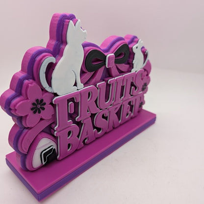 Fruits Basket Anime Desktop Display Sign Cat Rat Floral 3D Manga Decor