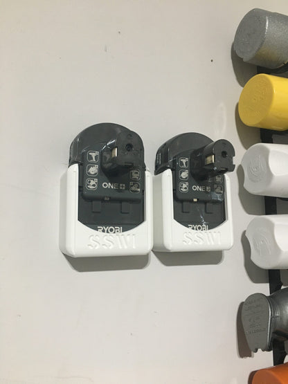 RYOBI Any COLOR Wall Mount or Under Desk BATTERY HOLDER FOR18V PBP002 BATTERIES