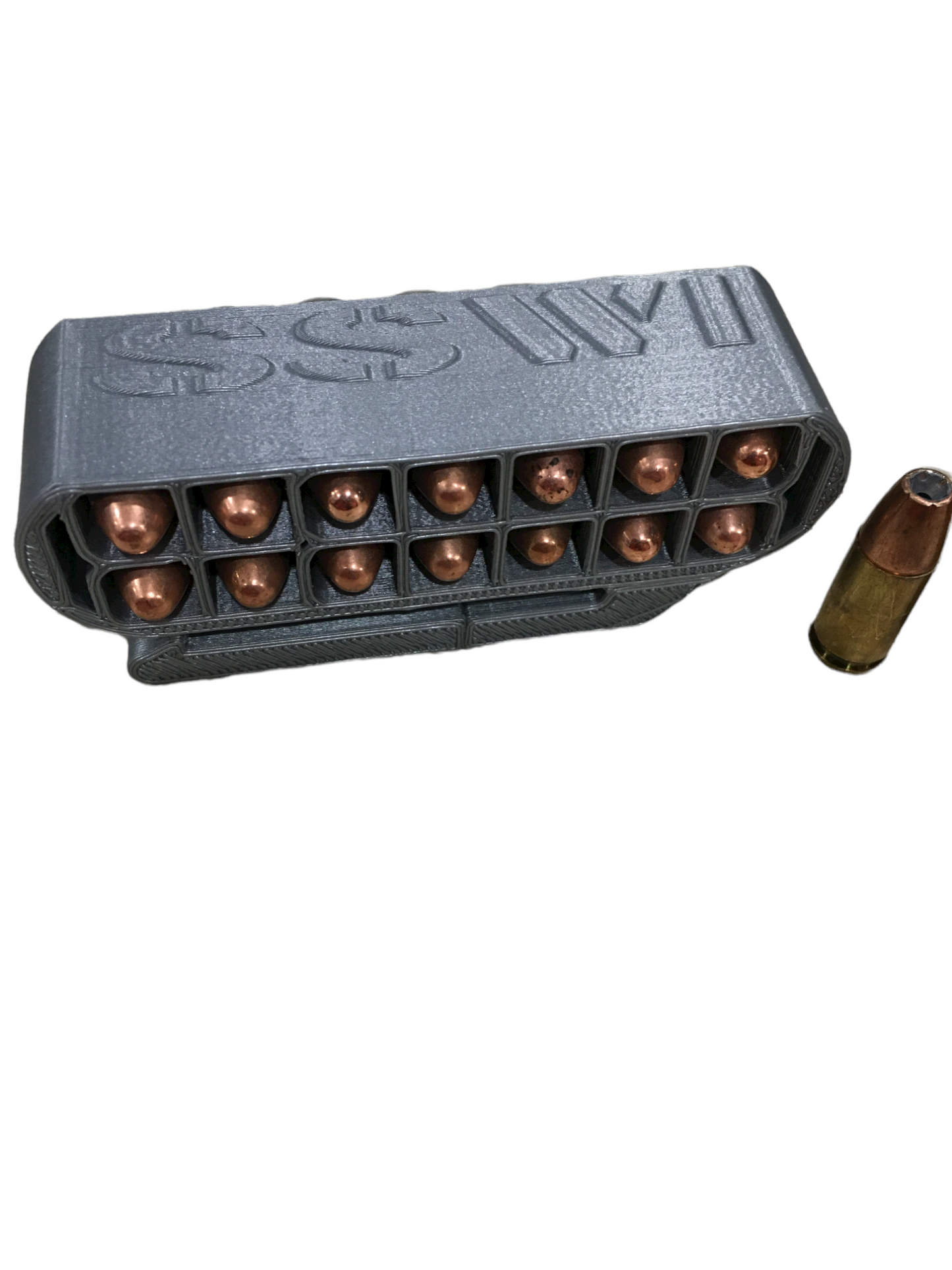SSWI 14 Round Tactical 9mm AMMO HOLDER Vest / Belt Clip 9 mm Rounds