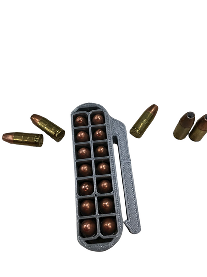SSWI 14 Round Tactical 9mm AMMO HOLDER Vest / Belt Clip 9 mm Rounds