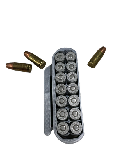 SSWI 14 Round Tactical 9mm AMMO HOLDER Vest / Belt Clip 9 mm Rounds