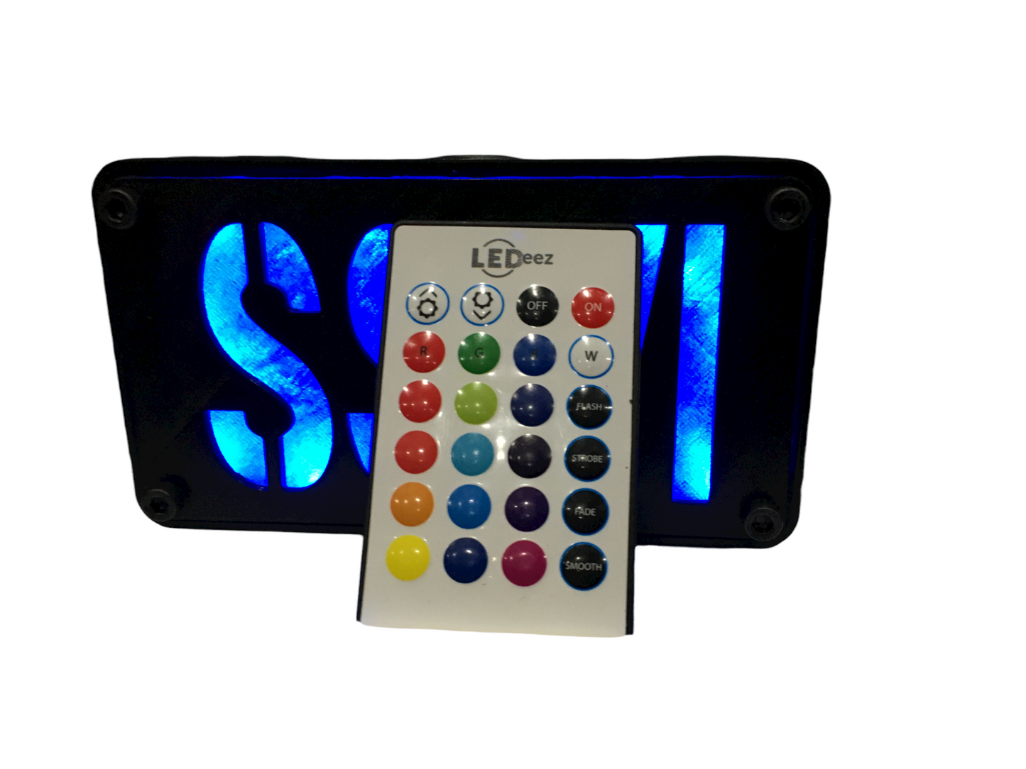 Custom MultiColor LED Wall or Desk Sign With Remote - Add Any Name You Want, USA