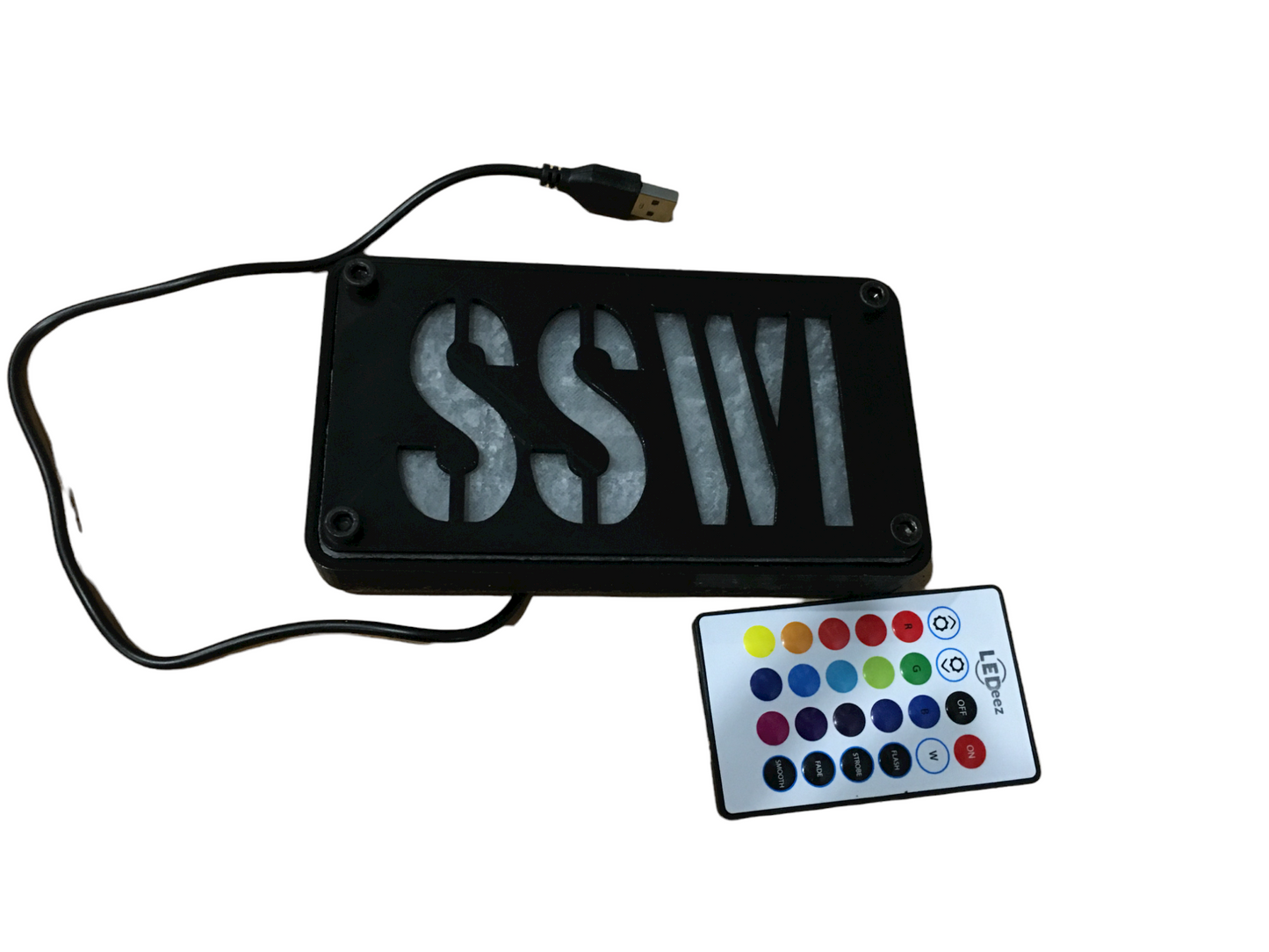 Custom MultiColor LED Wall or Desk Sign With Remote - Add Any Name You Want, USA