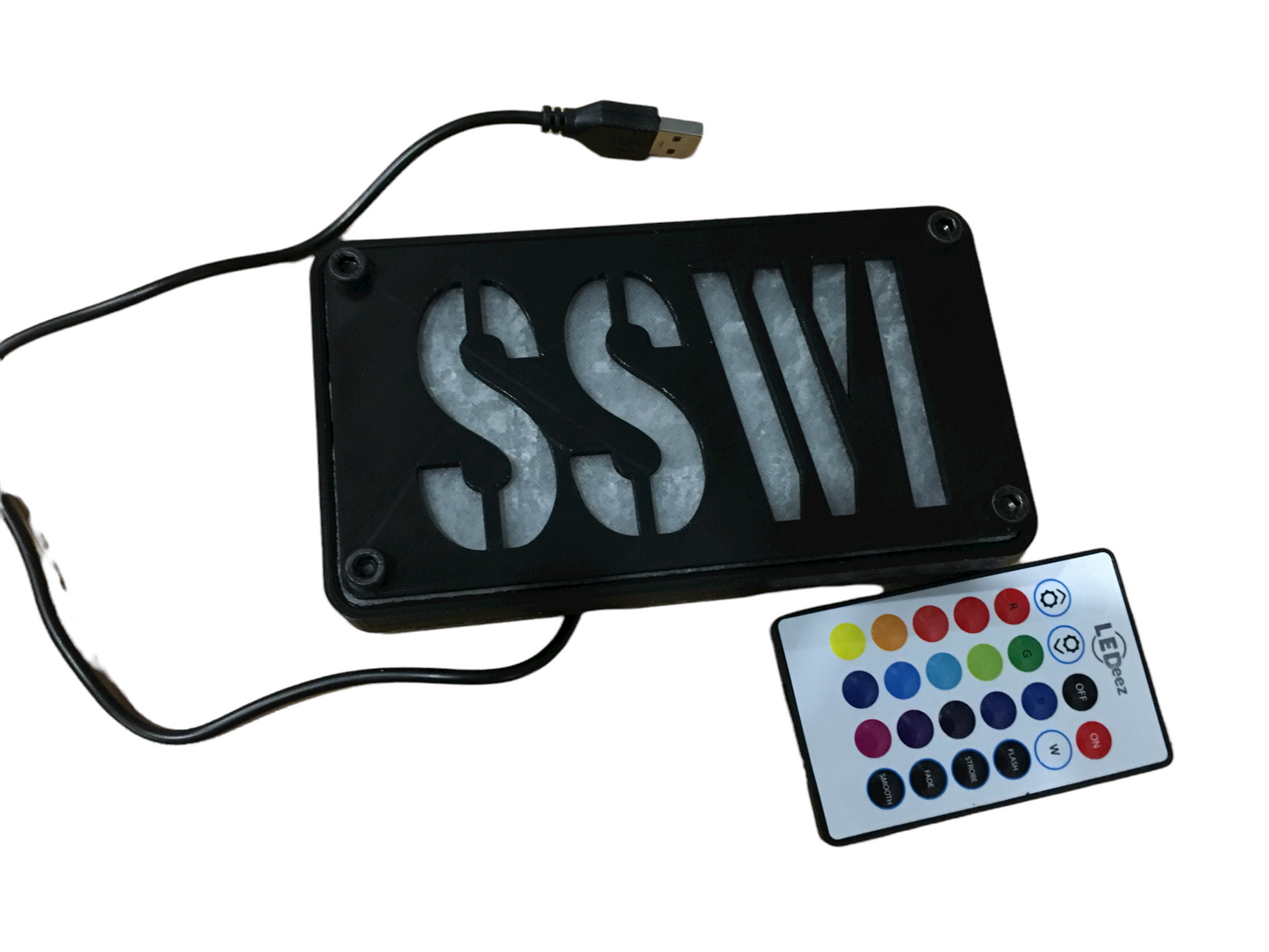 Custom MultiColor LED Wall or Desk Sign With Remote - Add Any Name You Want, USA