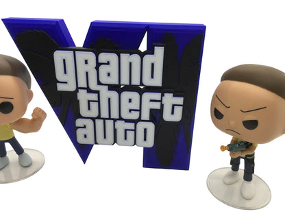 GTA 6 FAN ART Display Sign Stand Gamers GTA6 Collectibles video game - Gamer