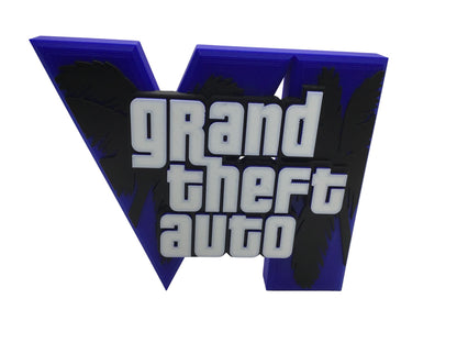 GTA 6 FAN ART Display Sign Stand Gamers GTA6 Collectibles video game - Gamer