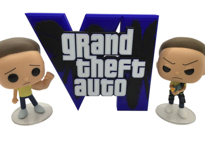 GTA 6 FAN ART Display Sign Stand Gamers GTA6 Collectibles video game - Gamer
