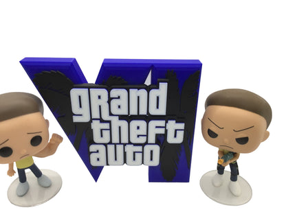 GTA 6 FAN ART Display Sign Stand Gamers GTA6 Collectibles video game - Gamer