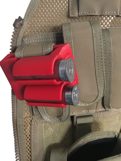 2 Shell Tactical Shotgun 12 Gauge Shell Ammo Holder with Vest / Belt Clip 12 Ga.
